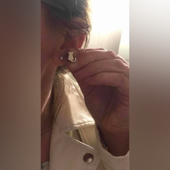 🐈 Stainless Steel Cat Stud Earrings NWT - Picture 11 of 13